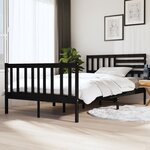 vidaXL Cadre de lit sans matelas noir bois massif 140x190 cm