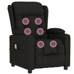 vidaXL Fauteuil de massage Noir Tissu