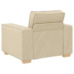 Ensemble de canapé 3 pièces vidaXL avec coussins en tissu crème