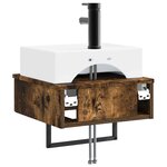 vidaXL Basin de lavage mural Chêne fumé 40 x 41 x 39 cm