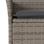 vidaXL Ensemble à manger de jardin et coussins 5 Pièces gris rotin verre
