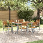 vidaXL Ensemble de repas jardin 7 pièces en bois d'acacia et métal