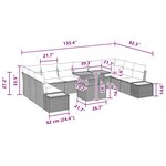 vidaXL Ensemble de salle à manger pour jardin 11 Pièces Noir et Marron