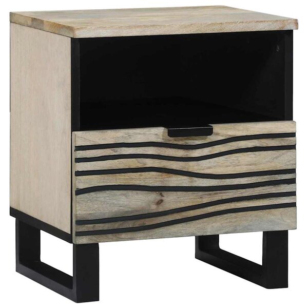 vidaXL Cabinet de chevet avec tiroir Blanc et noir 40 x 33 x 46 cm