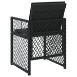 vidaXL Chaises de jardin lot de 4 avec coussins noir résine tressée