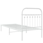 vidaXL Cadre de lit métal sans matelas avec tête de lit blanc 80x200cm
