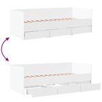 vidaXL Lit de jour avec tiroirs sans matelas blanc 75x190 cm