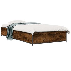 vidaXL Cadre de lit Chêne fumé 80 x 200 cm Bois d'ingénierie