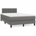 vidaXL Sommier à lattes de lit avec matelas gris 120x190 cm similicuir