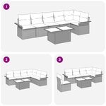 vidaXL Ensemble de canapés de jardin de 7 pièces avec coussins beige en rotin poly
