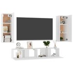 vidaXL Ensemble de meubles TV 4 Pièces Blanc Bois d'ingénierie