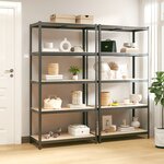 vidaXL Étagères à 5 niveaux 2Pièces Anthracite Acier et bois d'ingénierie