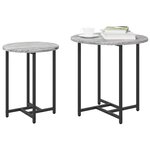 vidaXL Ensemble de tables d'appoint 2 Pièces Gris Sonoma et noir