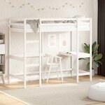 vidaXL Lit superposé sans matelas blanc 90x190 cm bois de pin massif