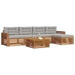 vidaXL Ensemble de canapés d'extérieur 6 pc Gris Naturel et Clair