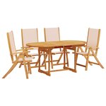 vidaXL Ensemble à manger de jardin 5Pièces bois d'acacia solide textilène