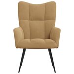 vidaXL Chaise de relaxation Marron Velours