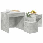 vidaXL Tables gigognes 3 Pièces Gris béton Aggloméré