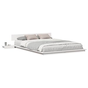 vidaXL Cadre de lit Blanc 160 x 200 cm bois