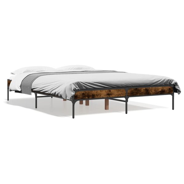 vidaXL Cadre de lit sans matelas chêne fumé 120x190 cm