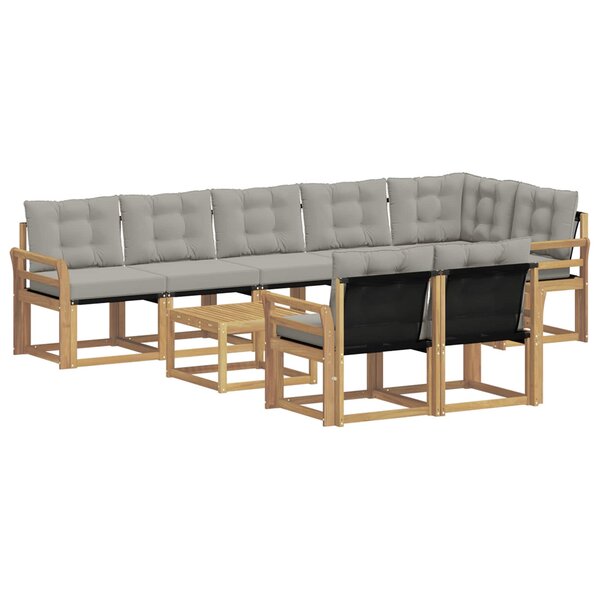 vidaXL Ensemble de canapés d'extérieur 9 pc Blanc et gris clair