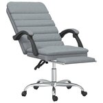 Fauteuil de bureau massage inclinable de bureau informatique étude clair tissu gris 02_0025386