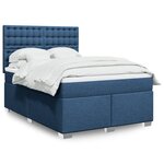 vidaXL Sommier à lattes de lit avec matelas Bleu 160x200 cm Tissu