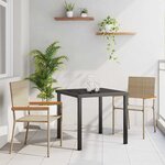 vidaXL Ensemble de salle à manger pour jardin 3 Pièces Beige Poly rotin