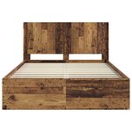 vidaXL Cadre de lit avec rangement et tête de lit Bois ancien