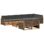 vidaXL Ensemble de canapés d'extérieur 9 pc