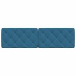 vidaXL Coussin de tête de lit bleu 180 cm velours
