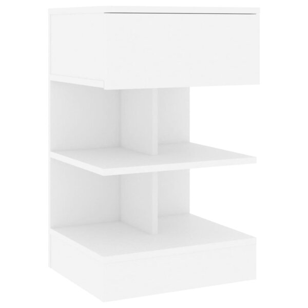 vidaXL Table de chevet Blanc 40x35x65 cm Bois d’ingénierie