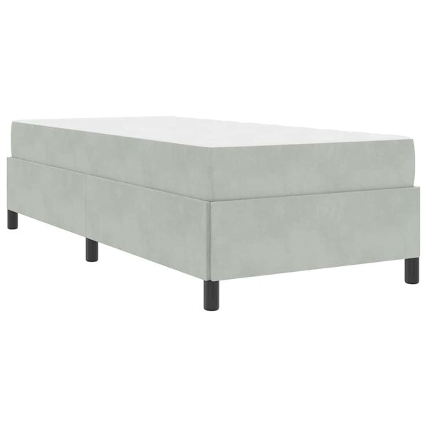 vidaXL Cadre de lit Gris clair  gris et blanc 90 x 190 cm Velours