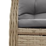 vidaXL Ensemble à manger de jardin et coussins 3 Pièces Beige poly rotin