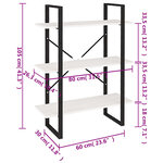 vidaXL Bibliothèque à 3 niveaux Blanc 80x30x105 cm Bois de pin massif