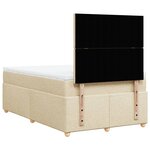 vidaXL Sommier à lattes de lit avec matelas crème 120x190 cm tissu