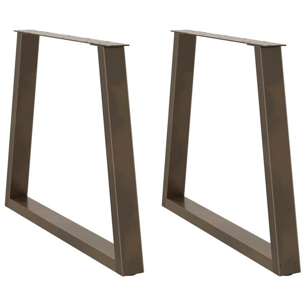 vidaXL Pieds de table à manger en forme de V  2 pièces  acier naturel  70 x (72-73 3) cm