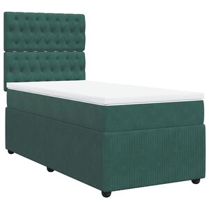 vidaXL Sommier à lattes de lit avec matelas Vert foncé 90x190 cm