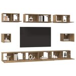 vidaXL Ensemble meuble TV 8 Pièces Chêne artisanal Bois d'ingénierie