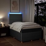 vidaXL Sommier à lattes de lit avec matelas Gris foncé 120x200cm Tissu