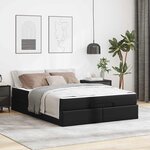 vidaXL Cadre de lit avec matelas Noir 160 x 200 cm Faux cuir