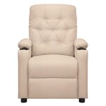 vidaXL Fauteuil électrique de massage Crème Tissu