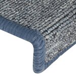 vidaXL Tapis d'escalier 15 pièces 65 x 21 x 4 cm Gris clair et bleu Bord rectangulaire