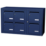 Bloc collectif leabox.com  3x2  grade 3  simple face  Intérieur  fixation murale  Bleu Saphir RAL 5003 finition brillante