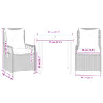 vidaXL Ensemble à manger de jardin et coussins 3 Pièces Beige poly rotin