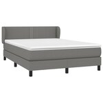vidaXL Sommier à lattes de lit avec matelas Gris foncé 140x190cm Tissu