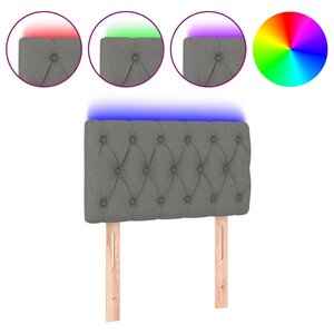 vidaXL Tête de lit à LED Gris clair 80x7x78/88 cm Tissu
