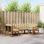 vidaXL Ensemble de canapés d'extérieur 6 pc Naturel et Beige