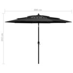 vidaXL Parasol de jardin à 3 niveaux avec mât en aluminium anthracite