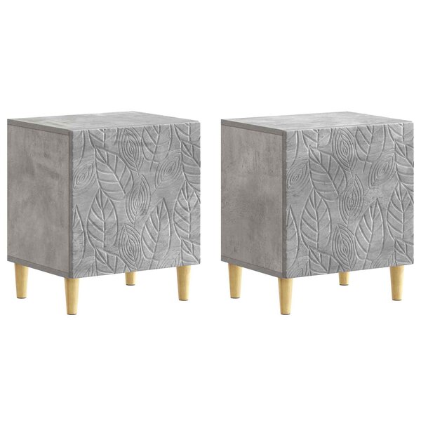 vidaXL Table de chevet 2 Pièces Gris béton 43 x 34 5 x 50 cm